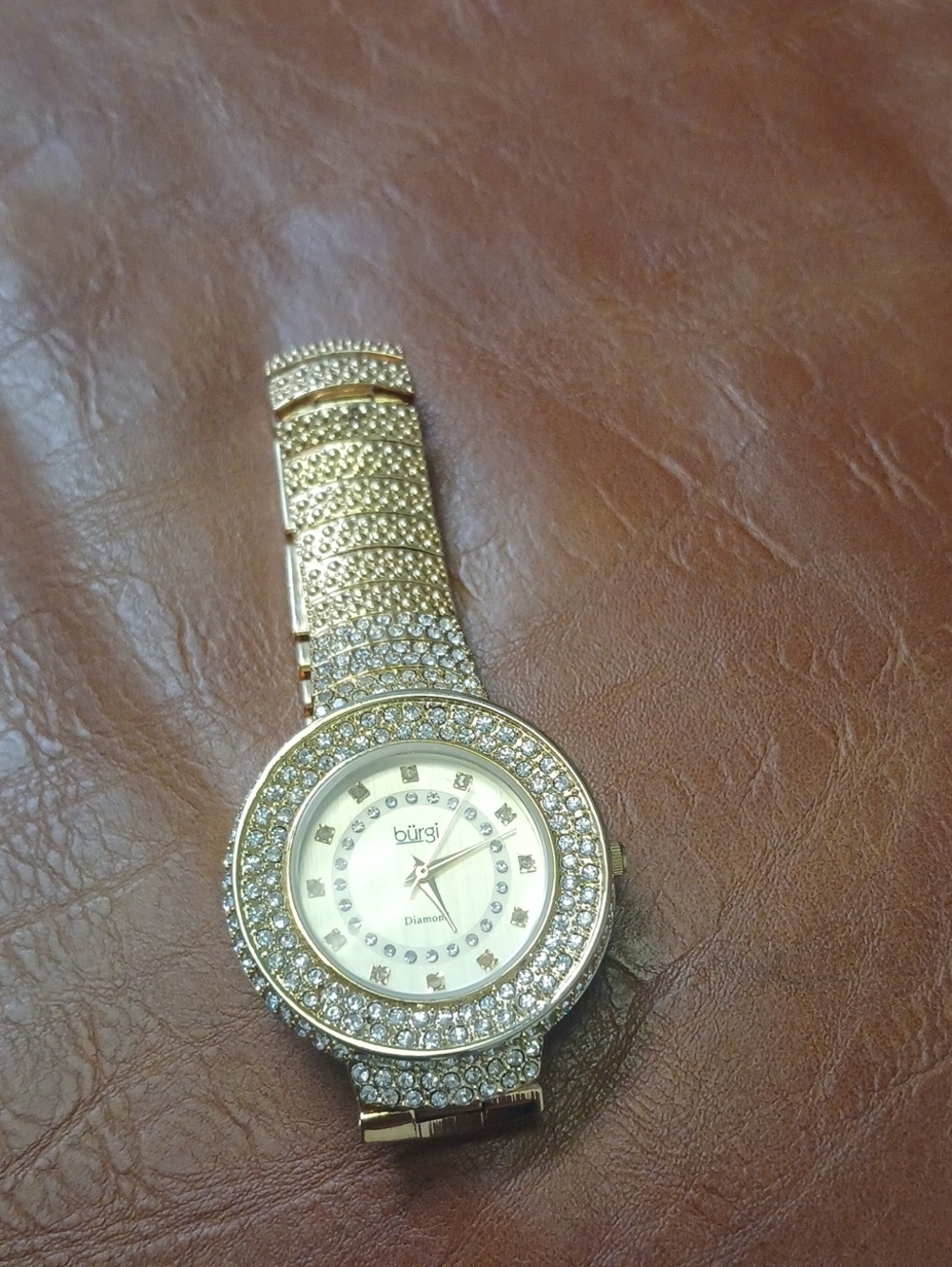 Burgi Women's Diamond Accent Crystal Watch